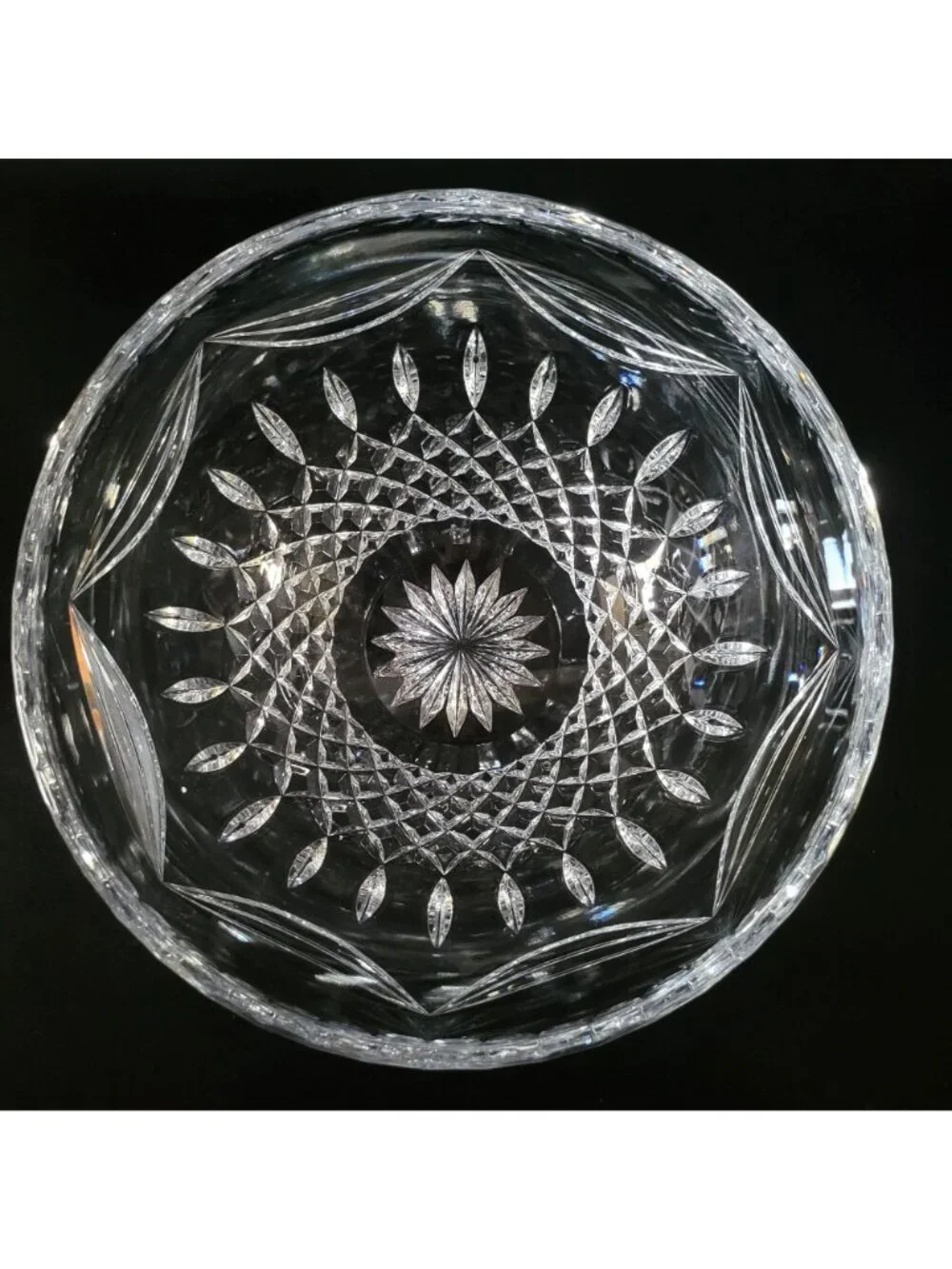 Vintage Waterford Prentiss 9.75-Inch Crystal Bowl Cross-Cut Ribbon Design *Read